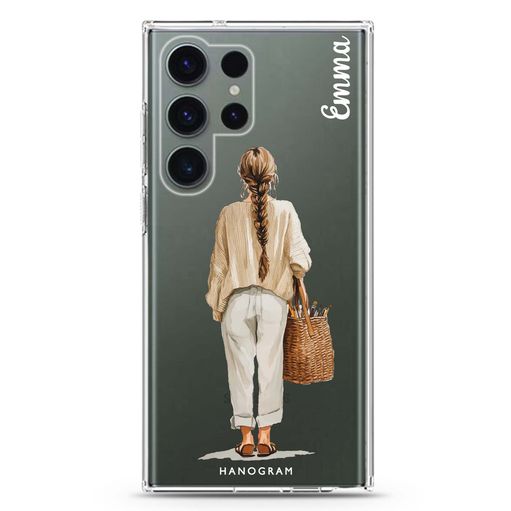 Linen Days Samsung Galaxy Ultra 可加名字透明保護殼，適用 S26/S25/S24/S23 Ultra，圖1