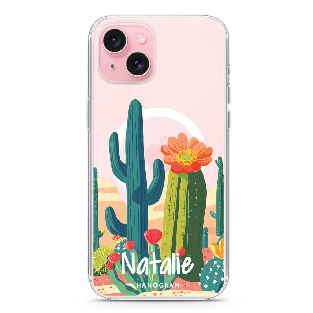 Desert Oasis iPhone 15 Magsafe 兼容水晶透明保護殼
