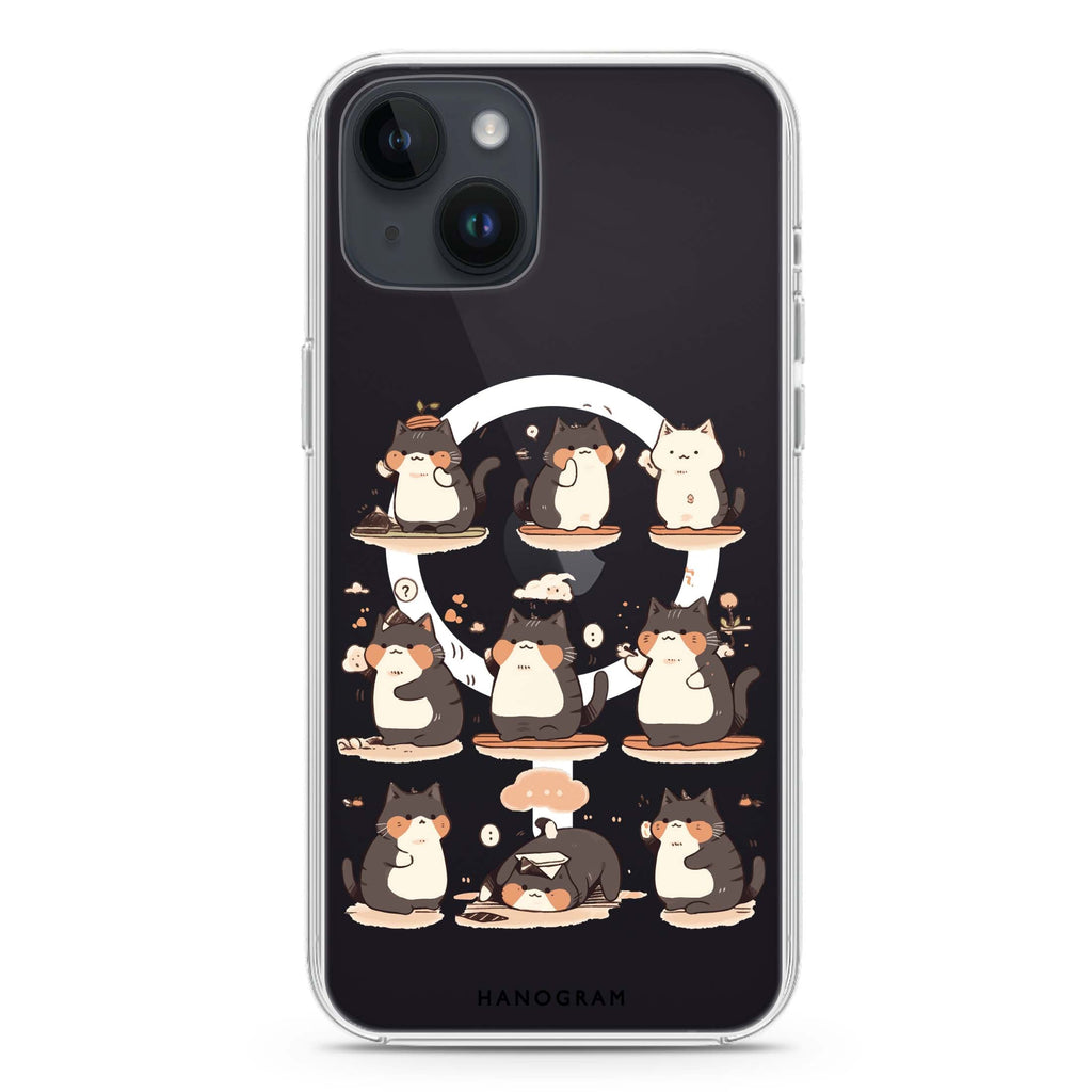 Zen Meowster iPhone 14 Plus Magsafe 兼容水晶透明保護殼
