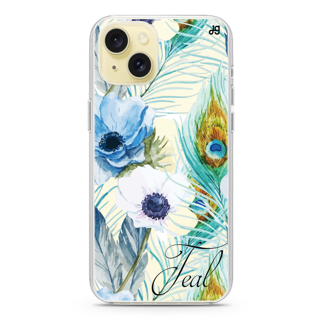 Pretty Watercolor Flowers iPhone 15 Magsafe 兼容水晶透明保護殼