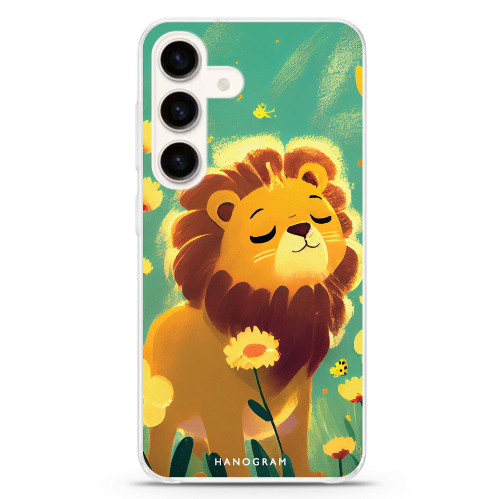 Lion in the garden Samsung Galaxy S26/S25/S24 水晶透明保護殼正面展示
