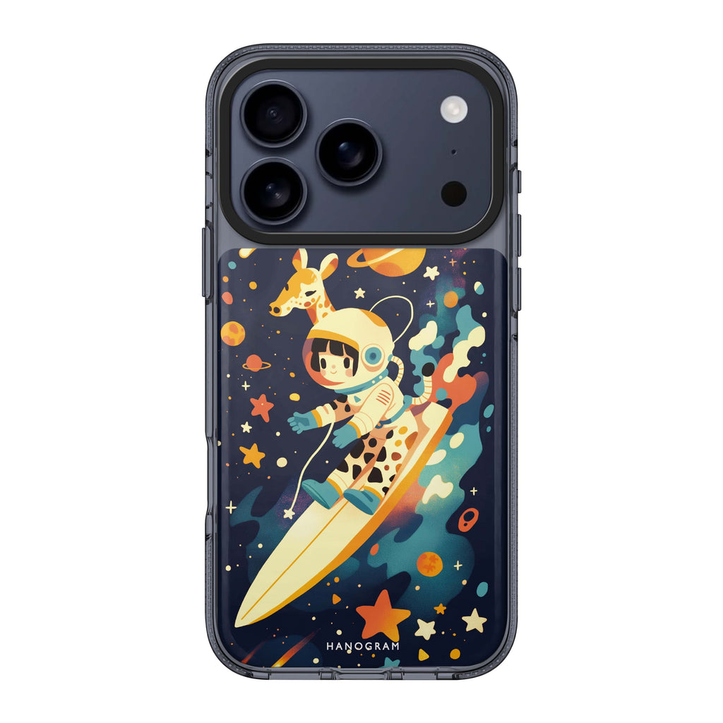 Space Giraffe iPhone 17 Pro Max MagSafe 水晶透明保護殼 長頸鹿圖案設計 圖1