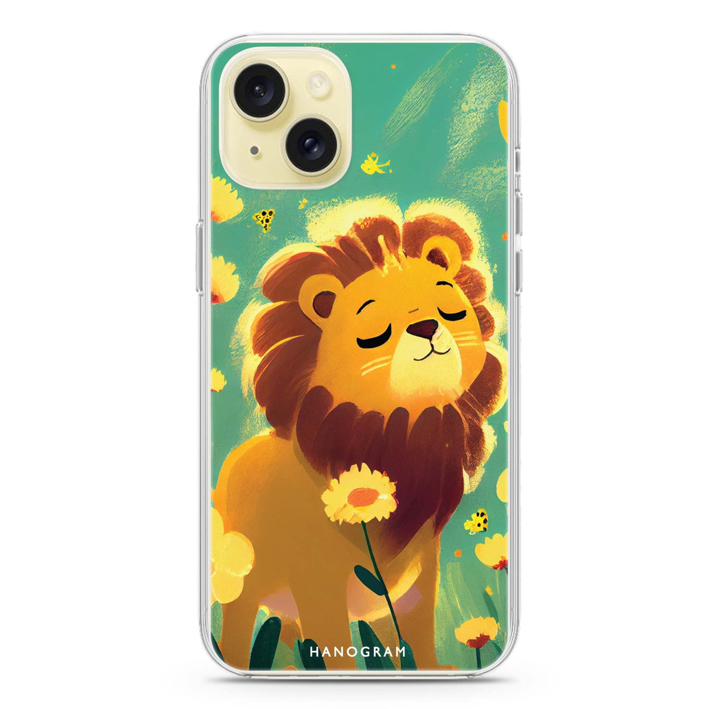 Lion in the garden iPhone 15 Magsafe 兼容水晶透明保護殼