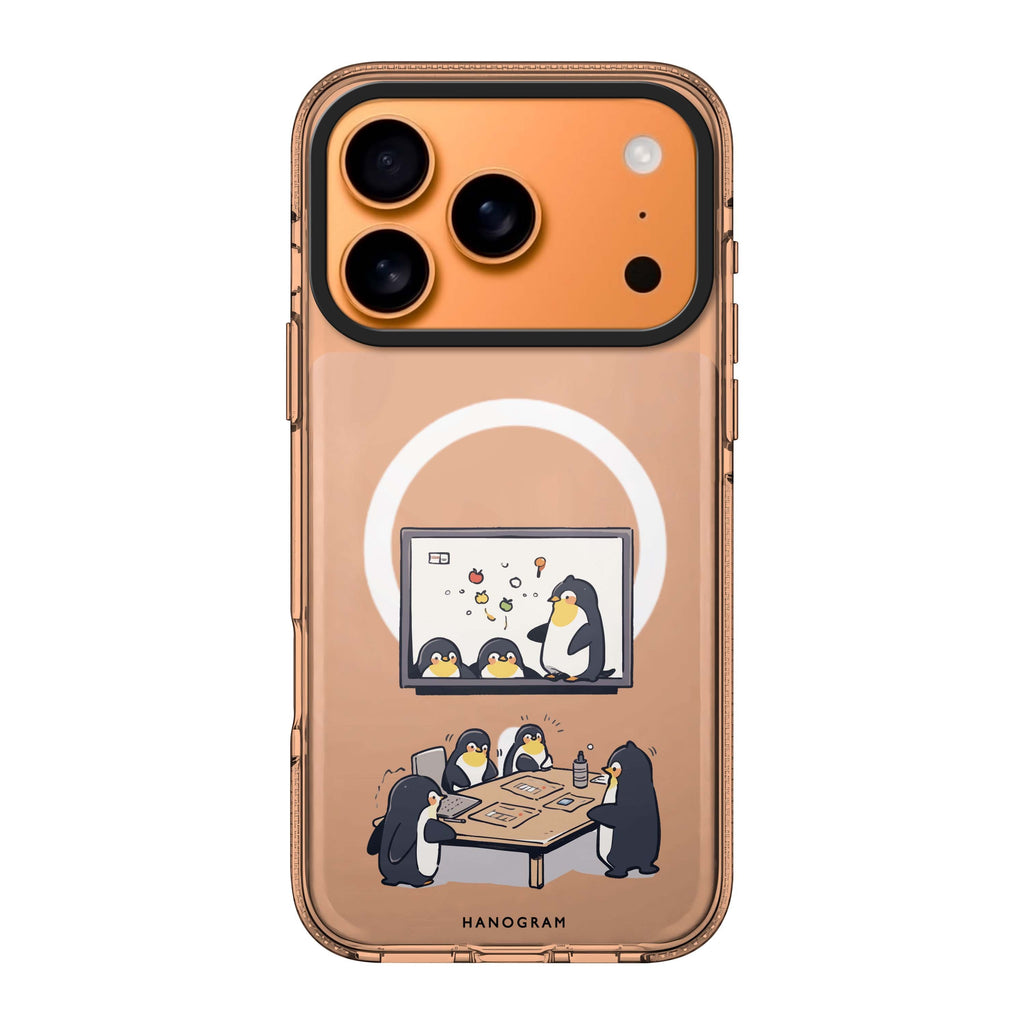 Penguin Presentation iPhone 17 Pro Max MagSafe 水晶透明保護殼 企鵝圖案設計 圖1