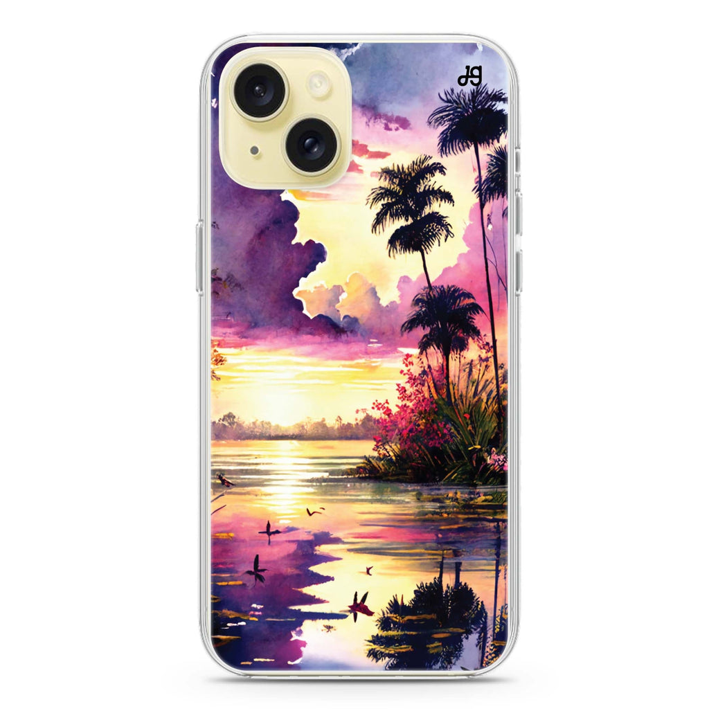 Tropical rainforest iPhone 15 Magsafe 兼容水晶透明保護殼