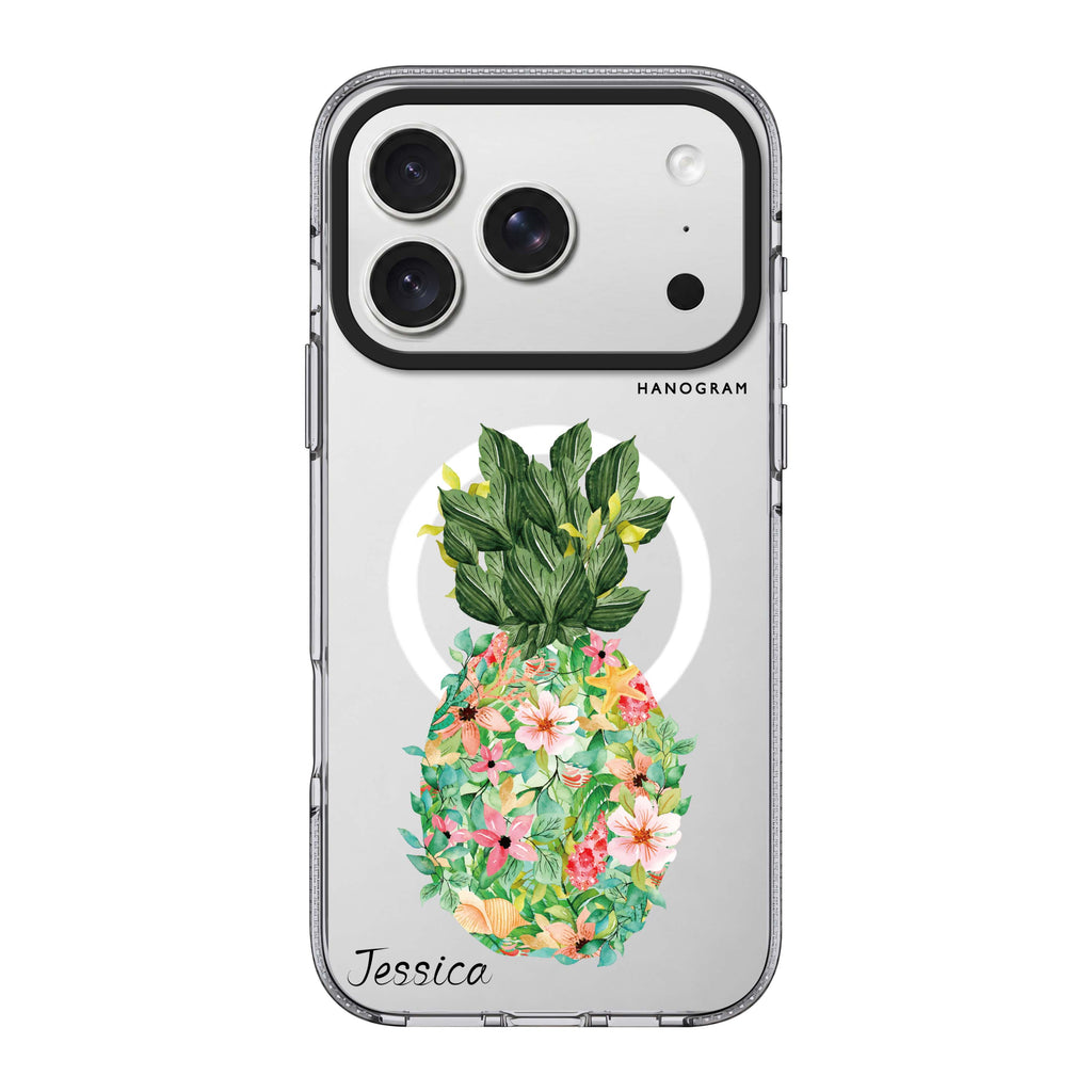 Floral Pineapple 水晶透明保護殼