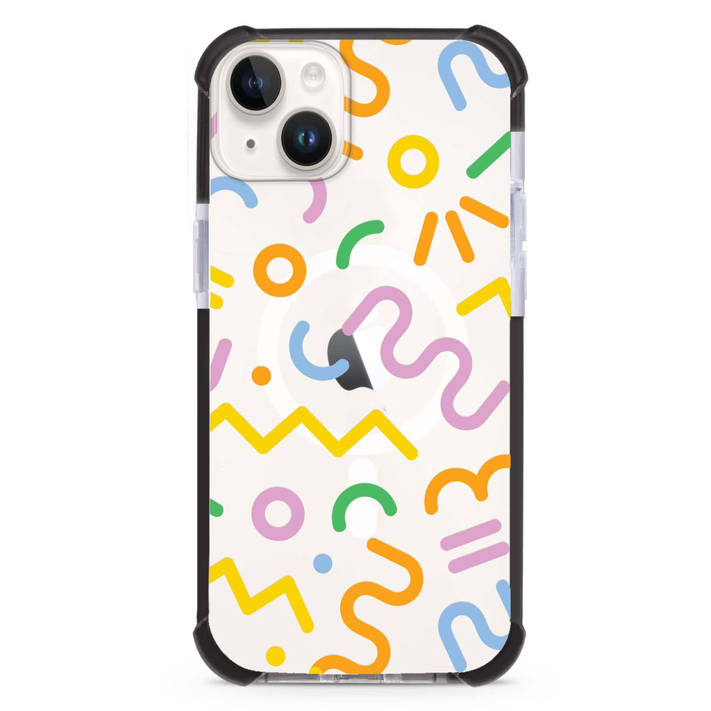Abstract Doodles iPhone 15 Plus Magsafe 兼容超強防摔保護殼