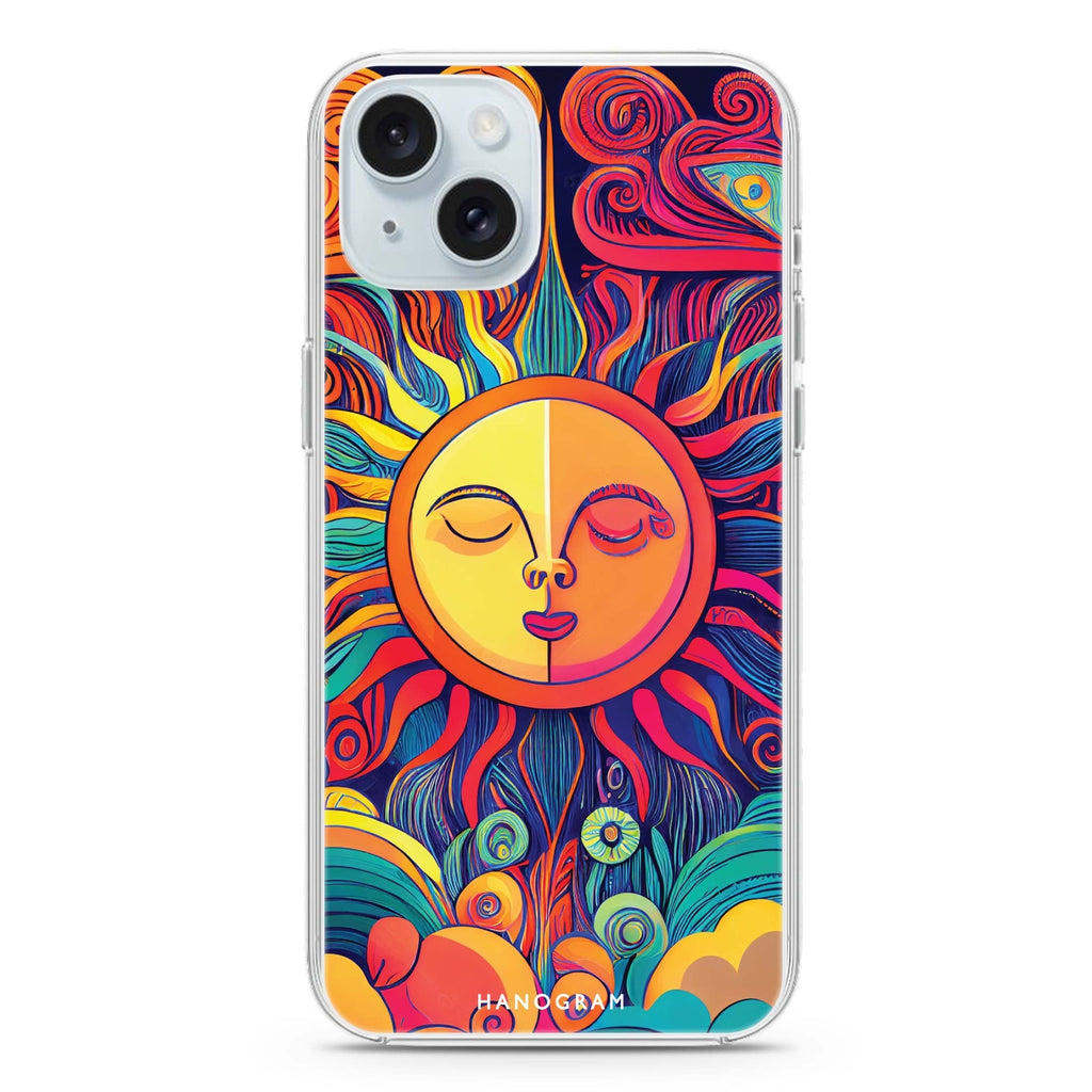 Magic Sun Face iPhone 15 Magsafe 兼容水晶透明保護殼