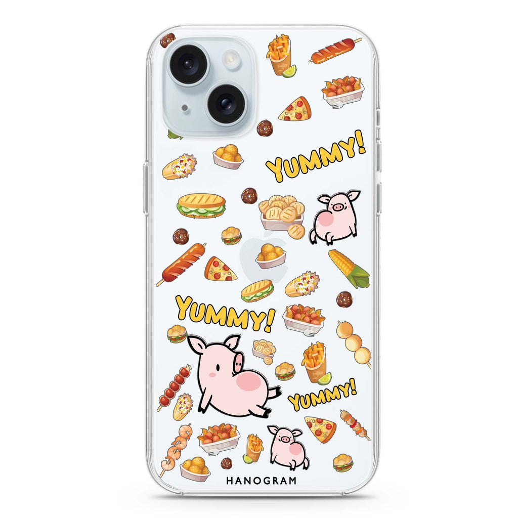 Yummy Piggy iPhone 15 plus 水晶透明保護殼
