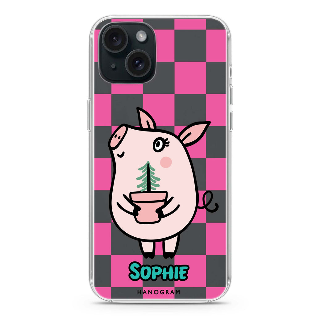 Lovely Pig iPhone 15 水晶透明保護殼