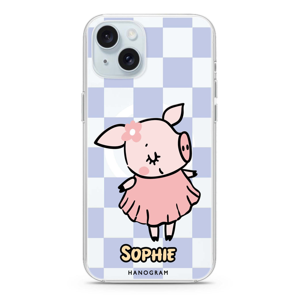 Pretty Pig iPhone 15 Plus Magsafe 兼容水晶透明保護殼