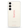 YourName Club Samsung Galaxy S26/S25/S24 可加名字水晶透明保護殼正面展示