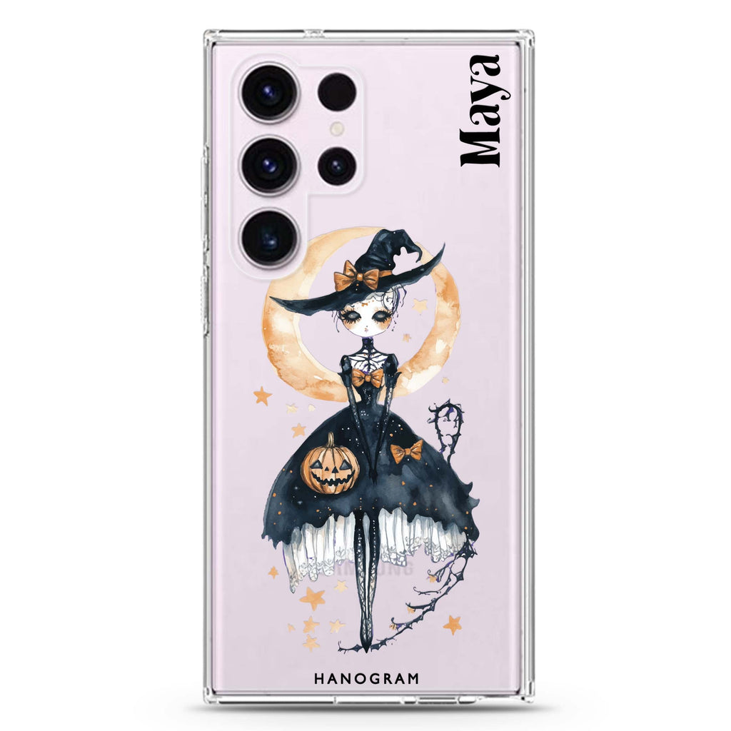 Mystic Witch Glow Samsung Galaxy Ultra 可加名字透明保護殼，適用 S26/S25/S24/S23 Ultra，圖1