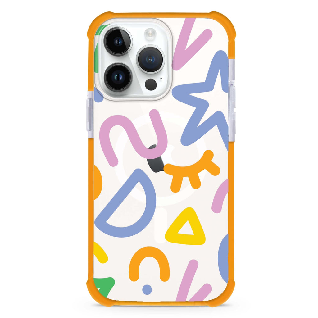 Abstract Doodles iPhone Magsafe 兼容超強防摔保護殼