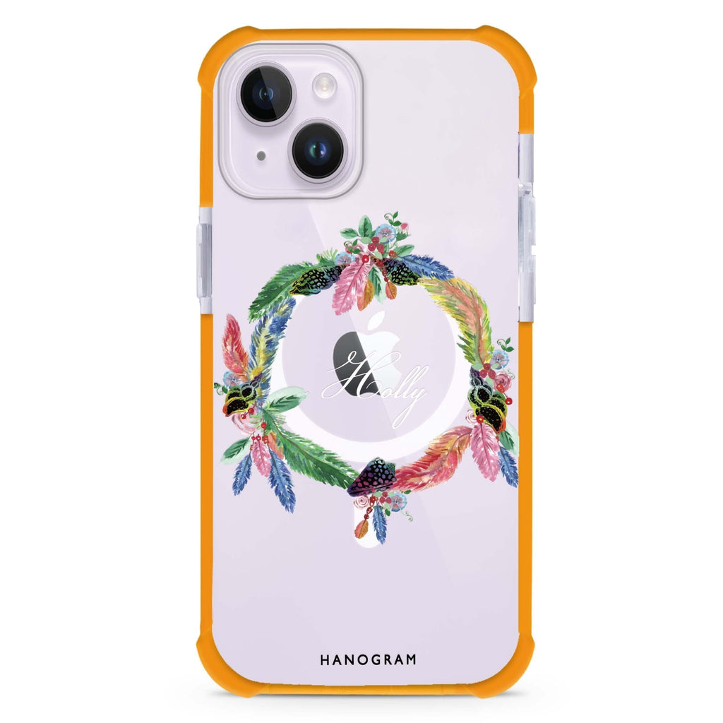Watercolour Feather iPhone 15 Plus Magsafe 兼容超強防摔保護殼