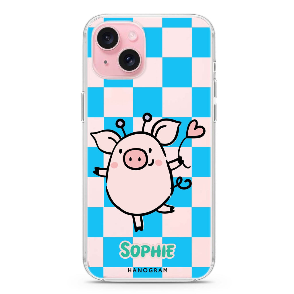 Happy Pig iPhone 15 水晶透明保護殼