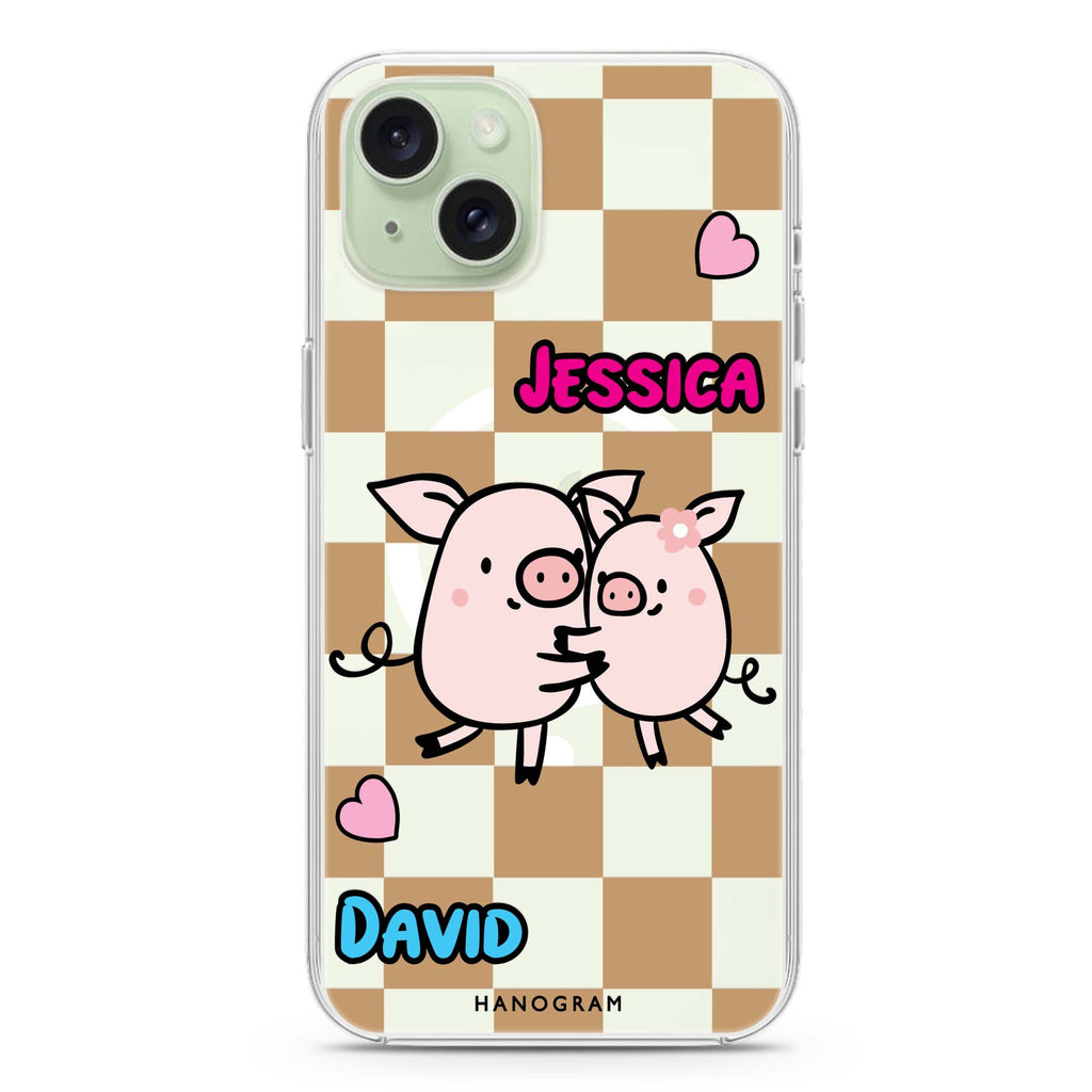 Love Pig iPhone 15 Magsafe 兼容水晶透明保護殼