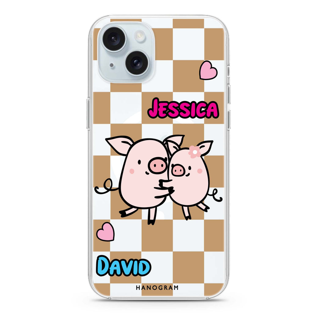 Love Pig iPhone 15 Plus Magsafe 兼容水晶透明保護殼