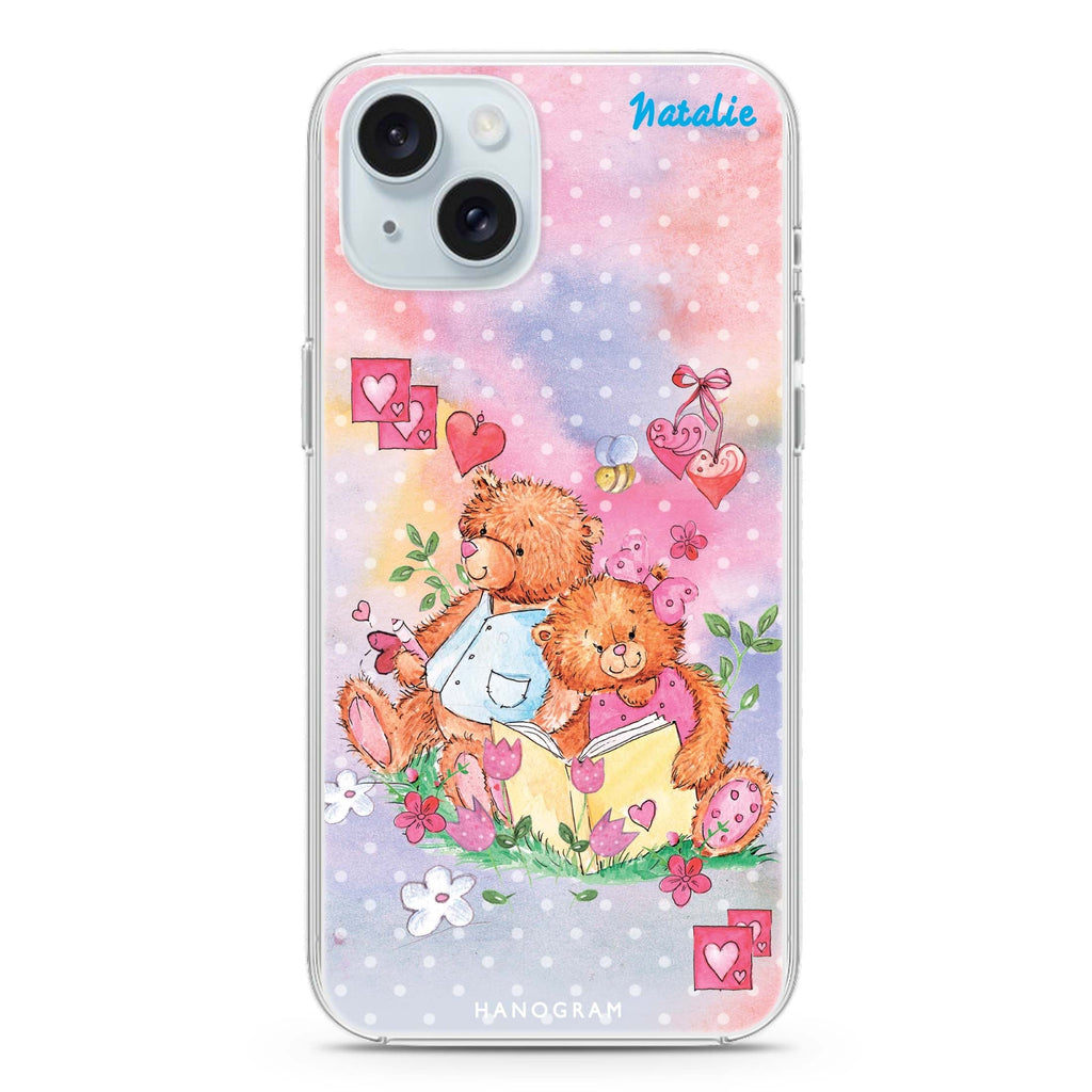 Love Bear iPhone 15 Plus Magsafe 兼容水晶透明保護殼