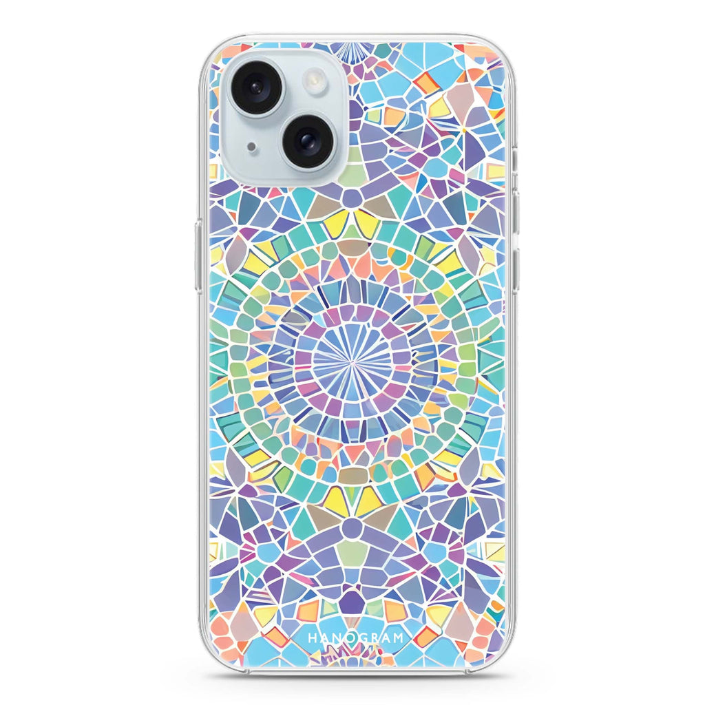 Mosaic artwork iPhone 15 Magsafe 兼容水晶透明保護殼