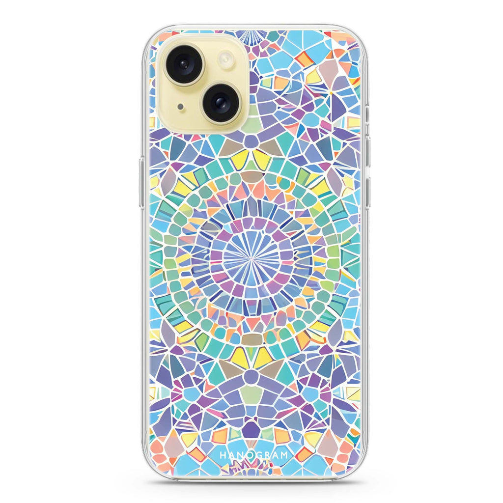 Mosaic artwork iPhone 15 Plus Magsafe 兼容水晶透明保護殼