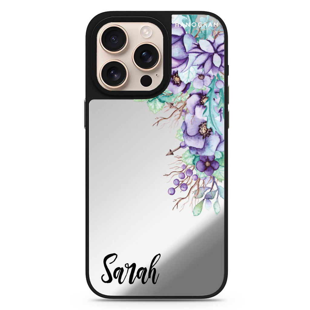 Purple Floral 鏡面手機殼