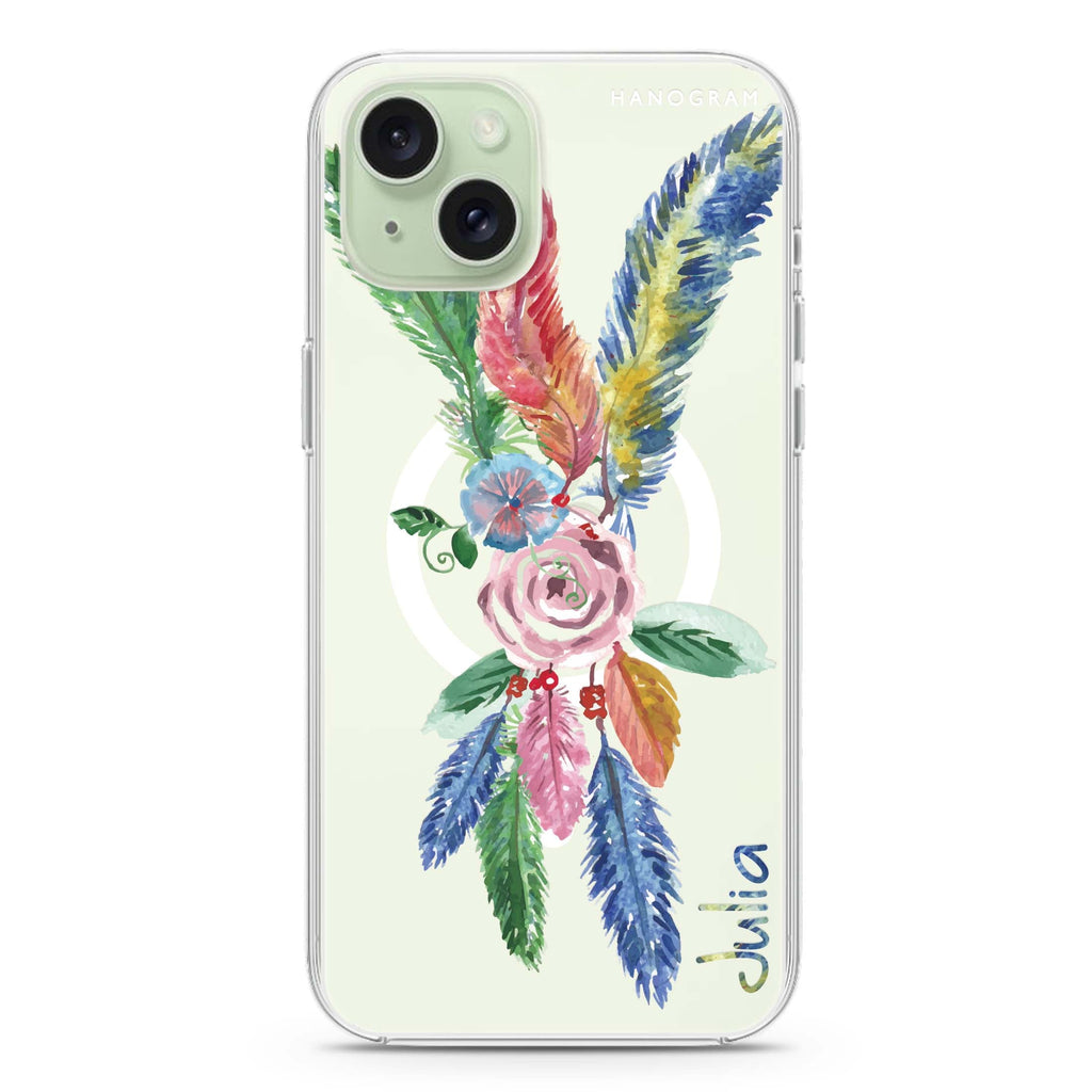 Feather iPhone 15 Magsafe 兼容水晶透明保護殼