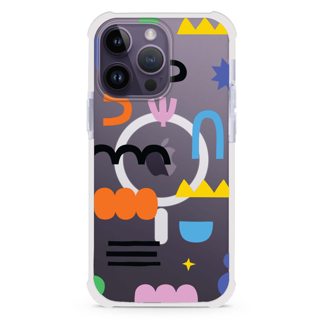 Abstract Doodles Pattern iPhone Magsafe 兼容超強防摔保護殼