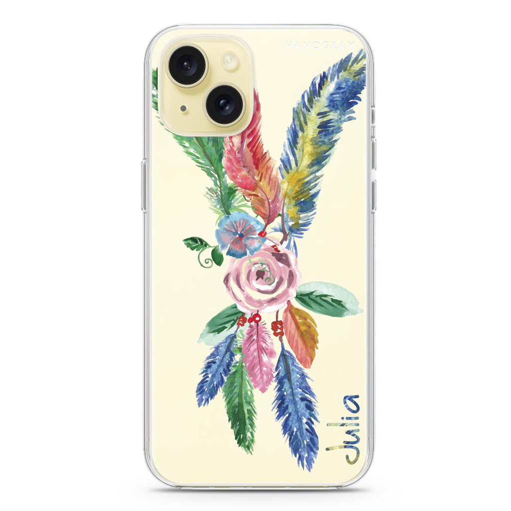 Feather Love iPhone 15 plus 水晶透明保護殼