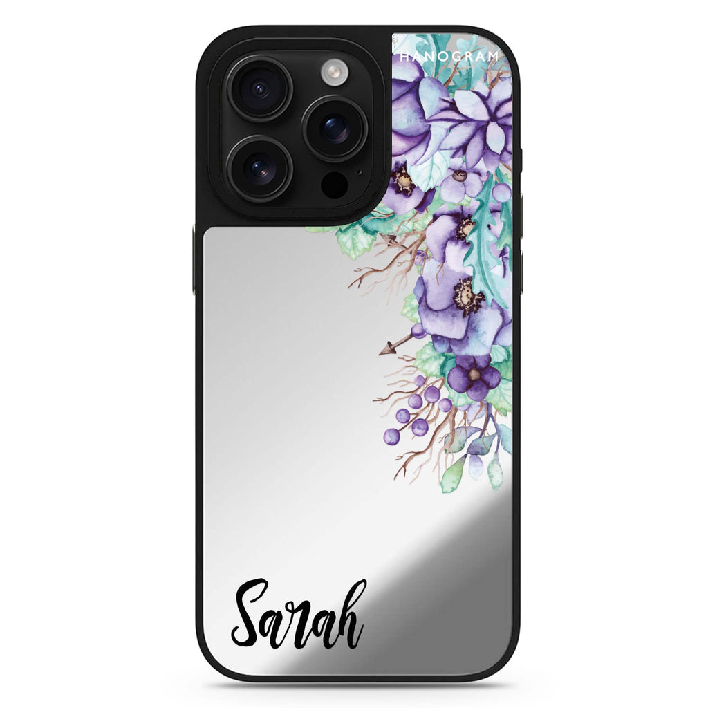 Purple Floral 鏡面手機殼