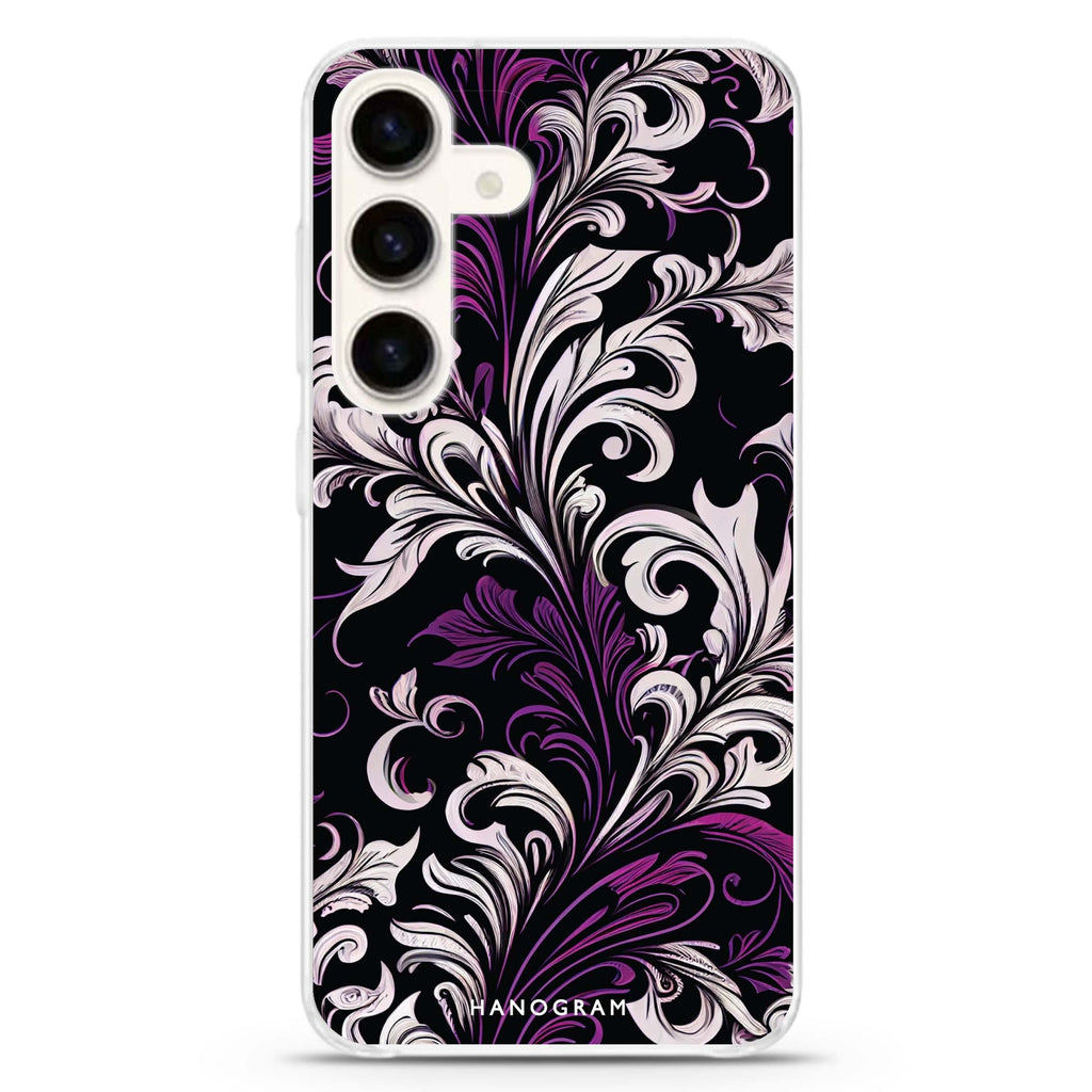 Floral Samsung Galaxy S26/S25/S24 水晶透明保護殼正面展示