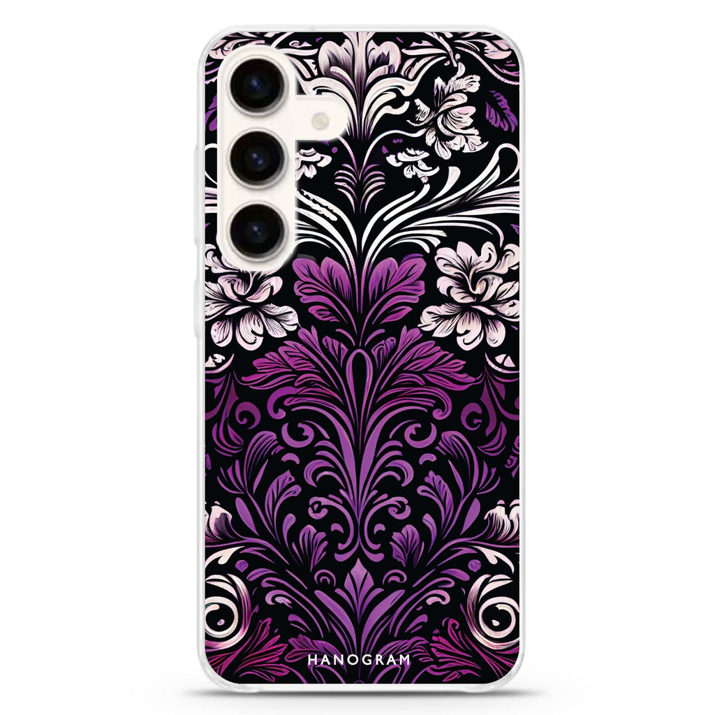 Floral Samsung Galaxy S26/S25/S24 水晶透明保護殼正面展示