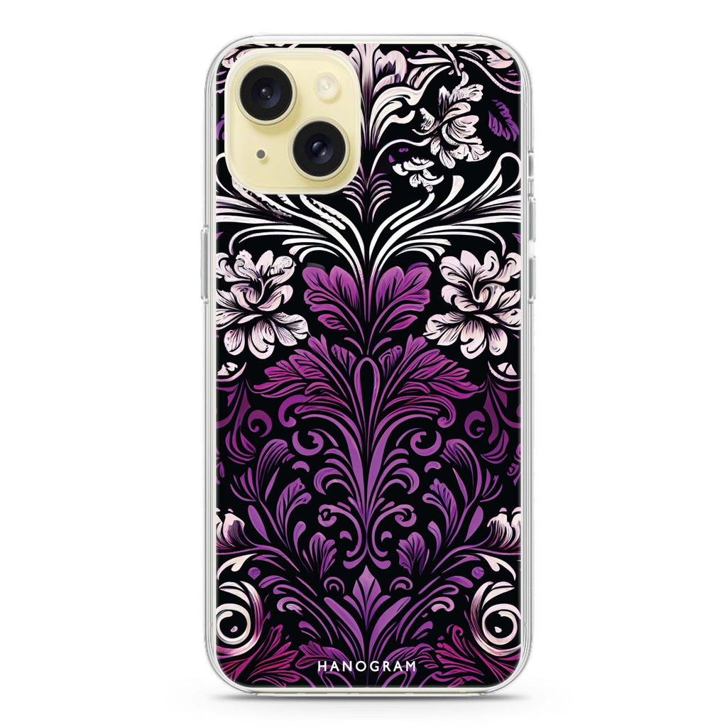 Floral iPhone 15 Magsafe 兼容水晶透明保護殼