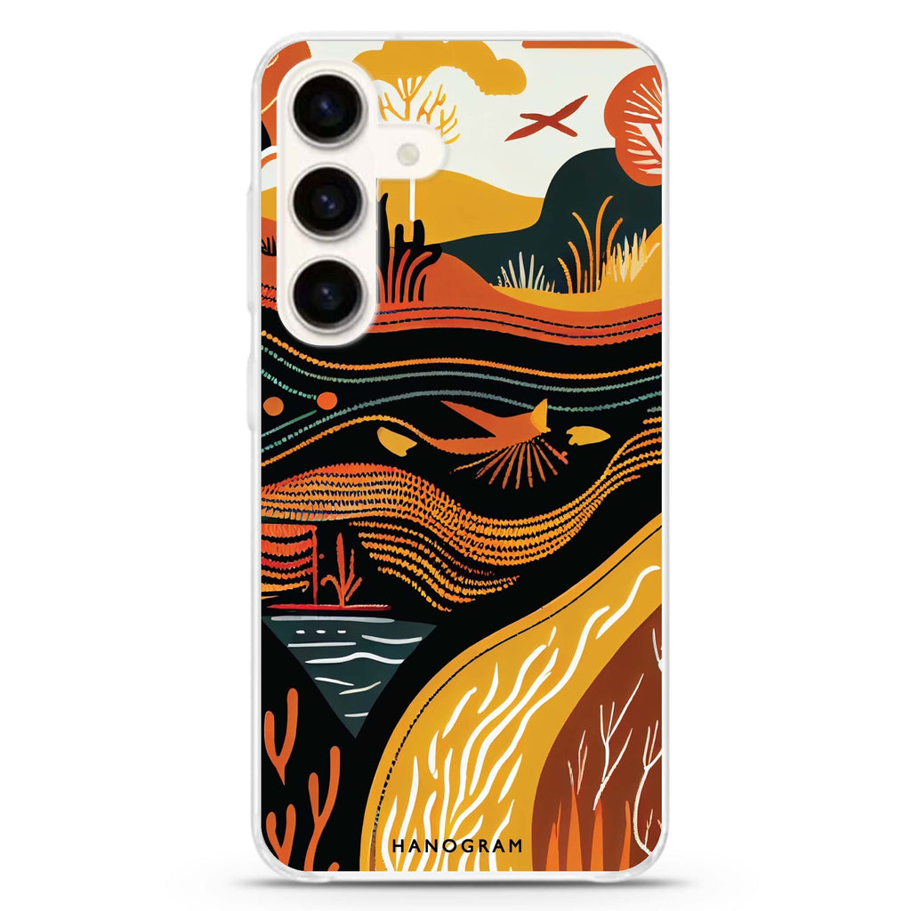 Abstract painting Samsung Galaxy S26/S25/S24 水晶透明保護殼正面展示