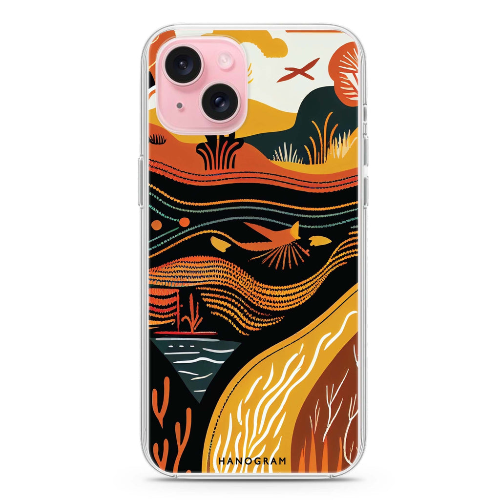 Abstract painting iPhone 15 Plus Magsafe 兼容水晶透明保護殼