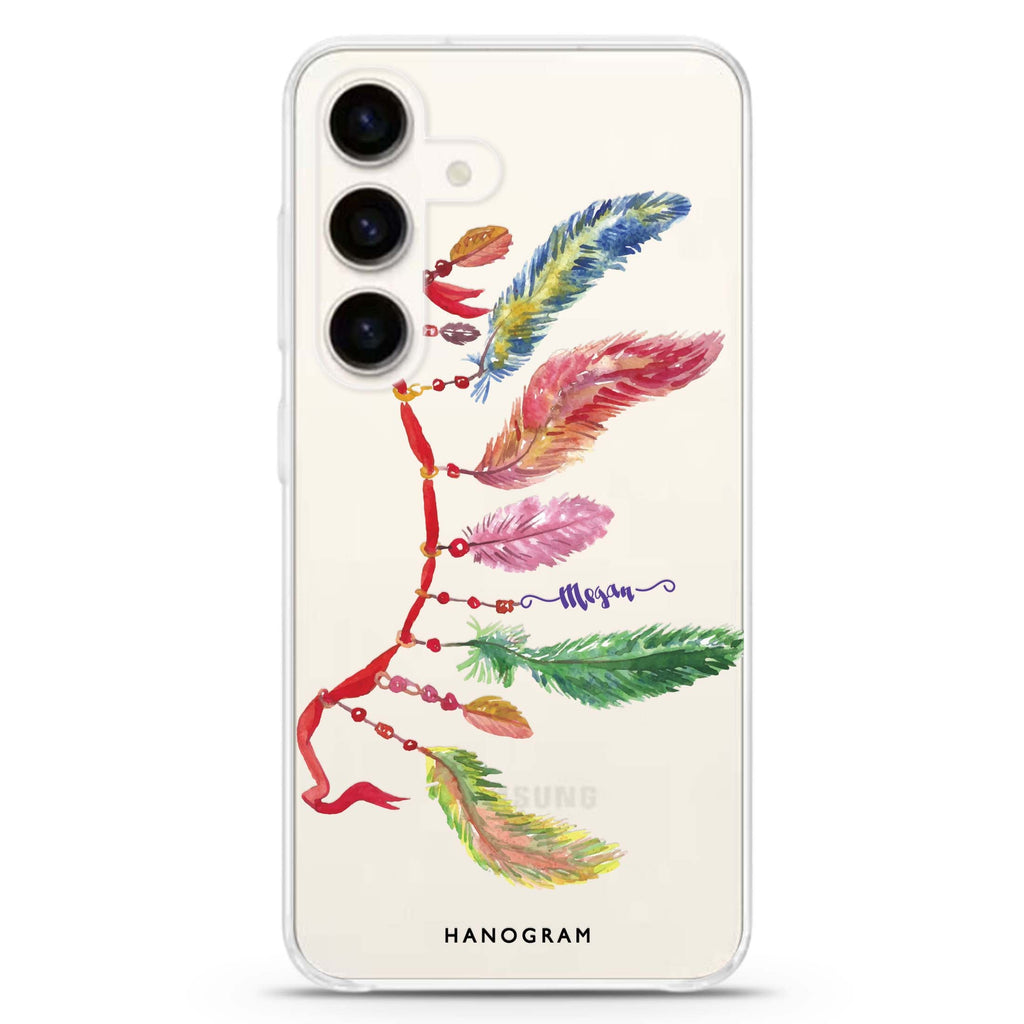 Feather II Samsung Galaxy S26/S25/S24 可加名字水晶透明保護殼正面展示