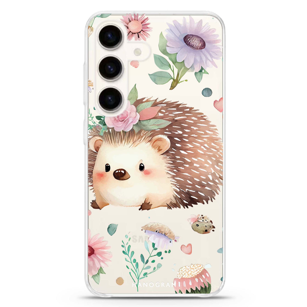 Hedgehog Samsung Galaxy S26/S25/S24 水晶透明保護殼正面展示
