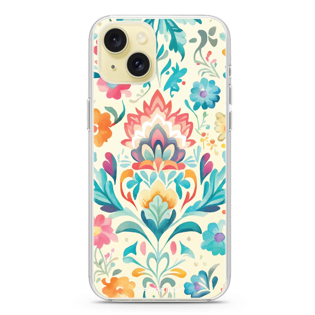 Watercolor Floral iPhone 15 水晶透明保護殼