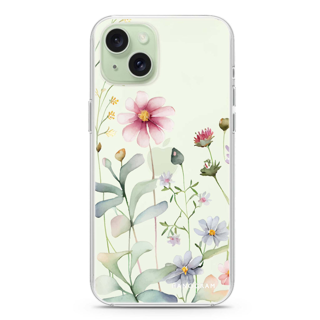 Floral iPhone 15 plus 水晶透明保護殼