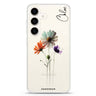 A watercolour floral Samsung Galaxy S26/S25/S24 可加名字水晶透明保護殼正面展示