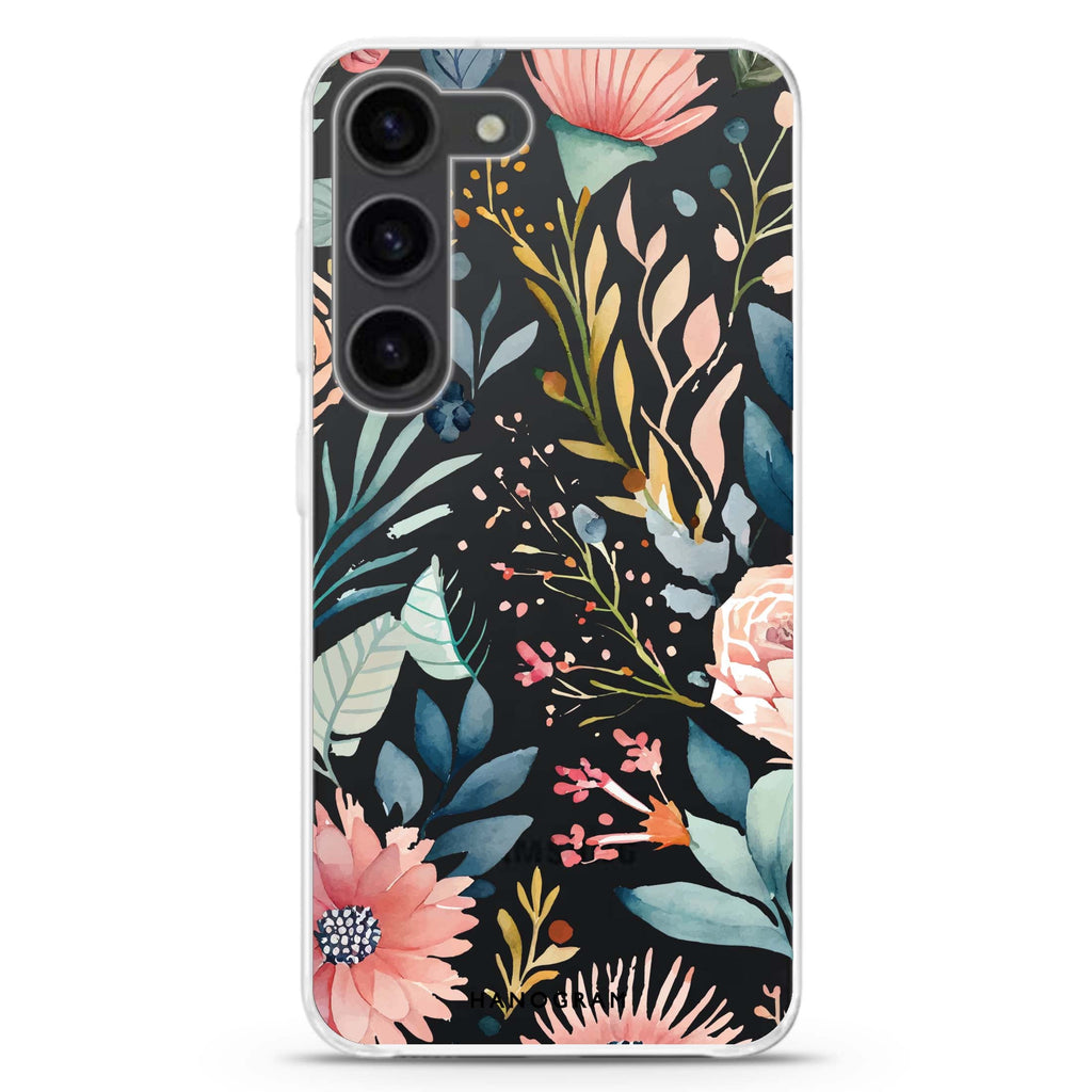 Floral Pattern Samsung Galaxy 水晶透明保護殼
