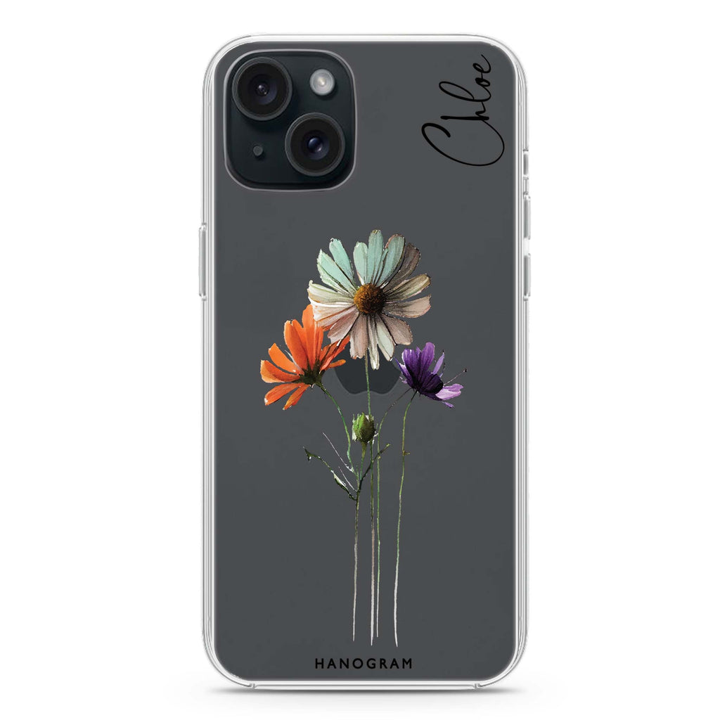 A watercolour floral iPhone 15 水晶透明保護殼