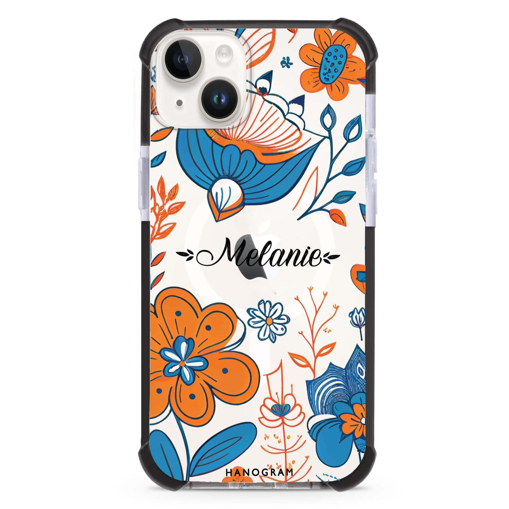 Floral Pattern iPhone 15 Plus Magsafe 兼容超強防摔保護殼