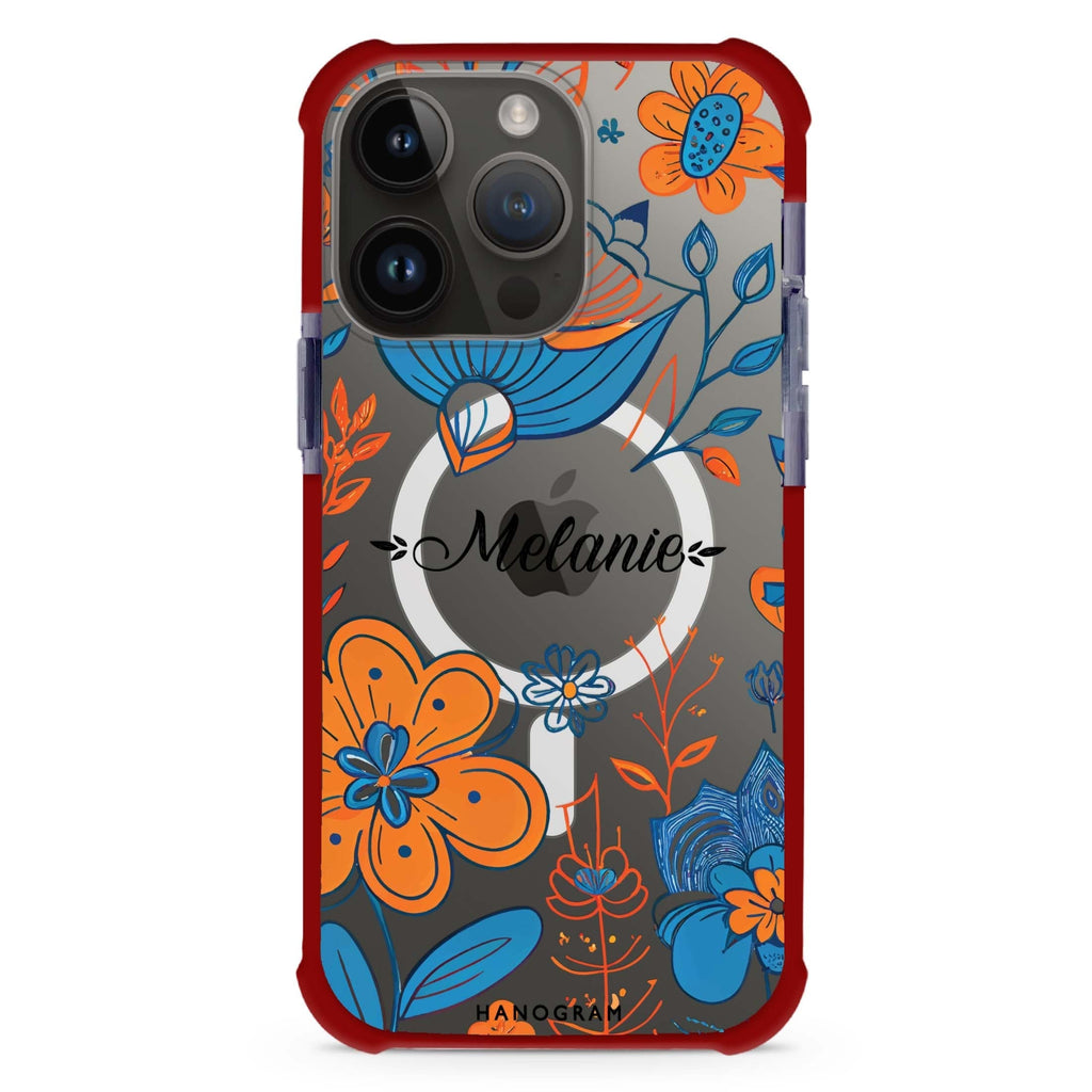Floral Pattern iPhone Magsafe 兼容超強防摔保護殼