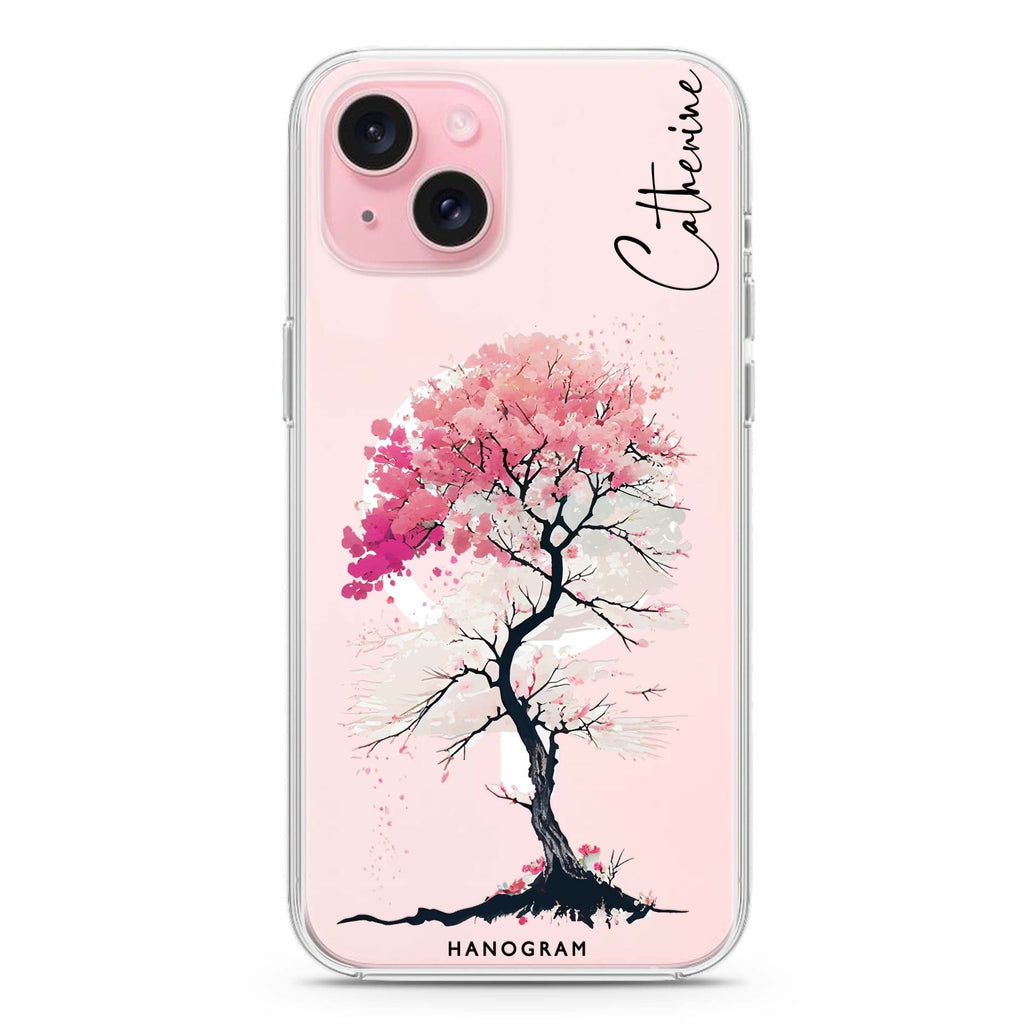 A Cherry tree iPhone 15 Magsafe 兼容水晶透明保護殼