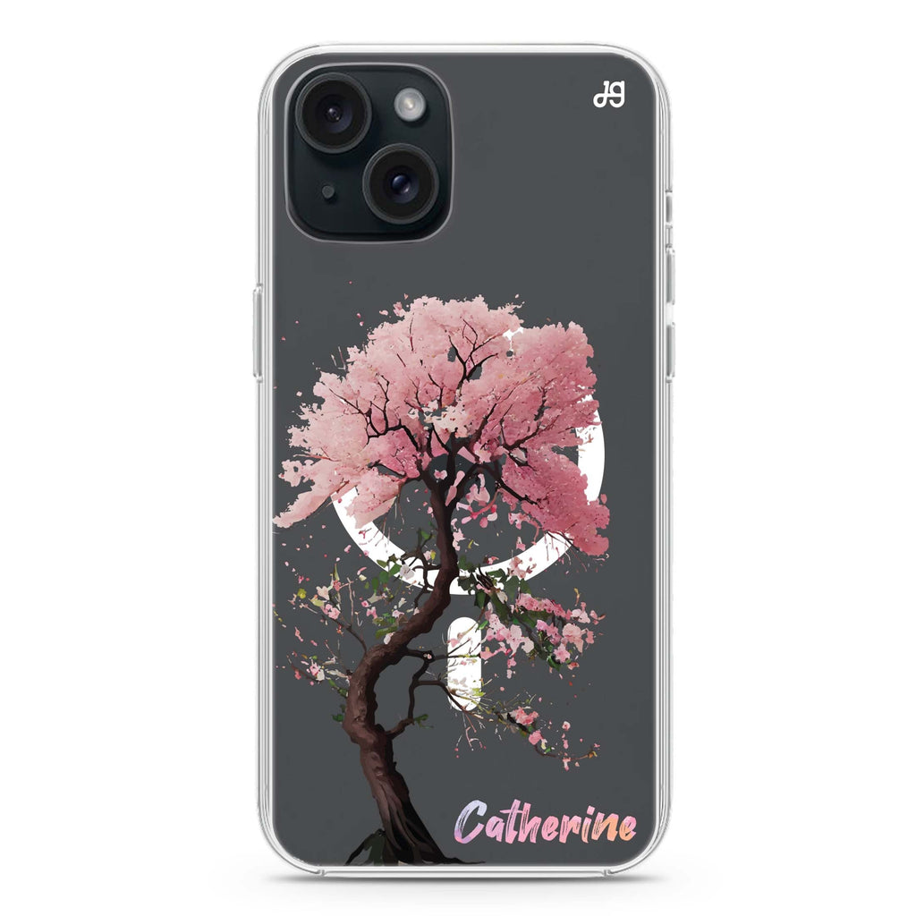 Cherry tree iPhone 15 Magsafe 兼容水晶透明保護殼