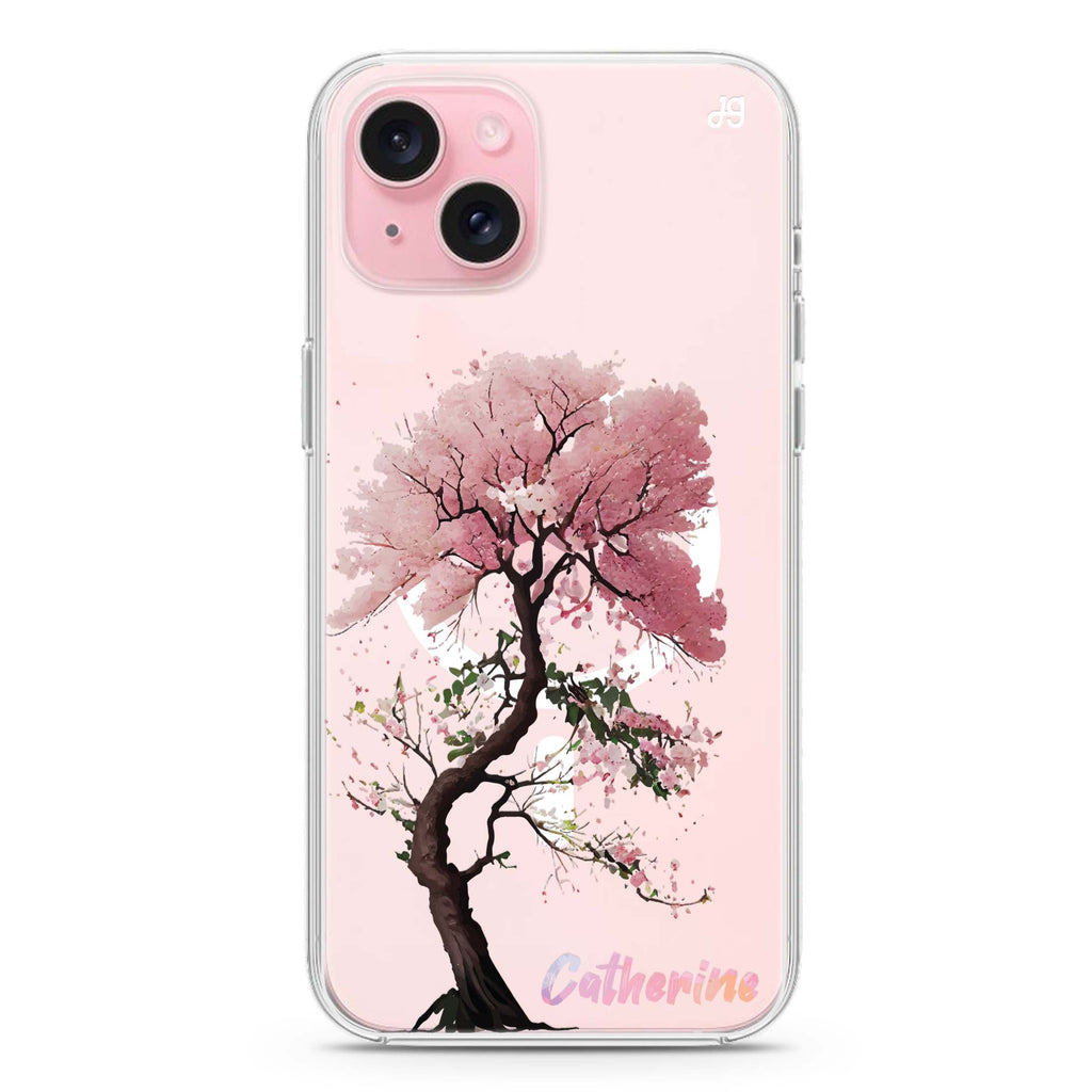 Cherry tree iPhone 15 Plus Magsafe 兼容水晶透明保護殼