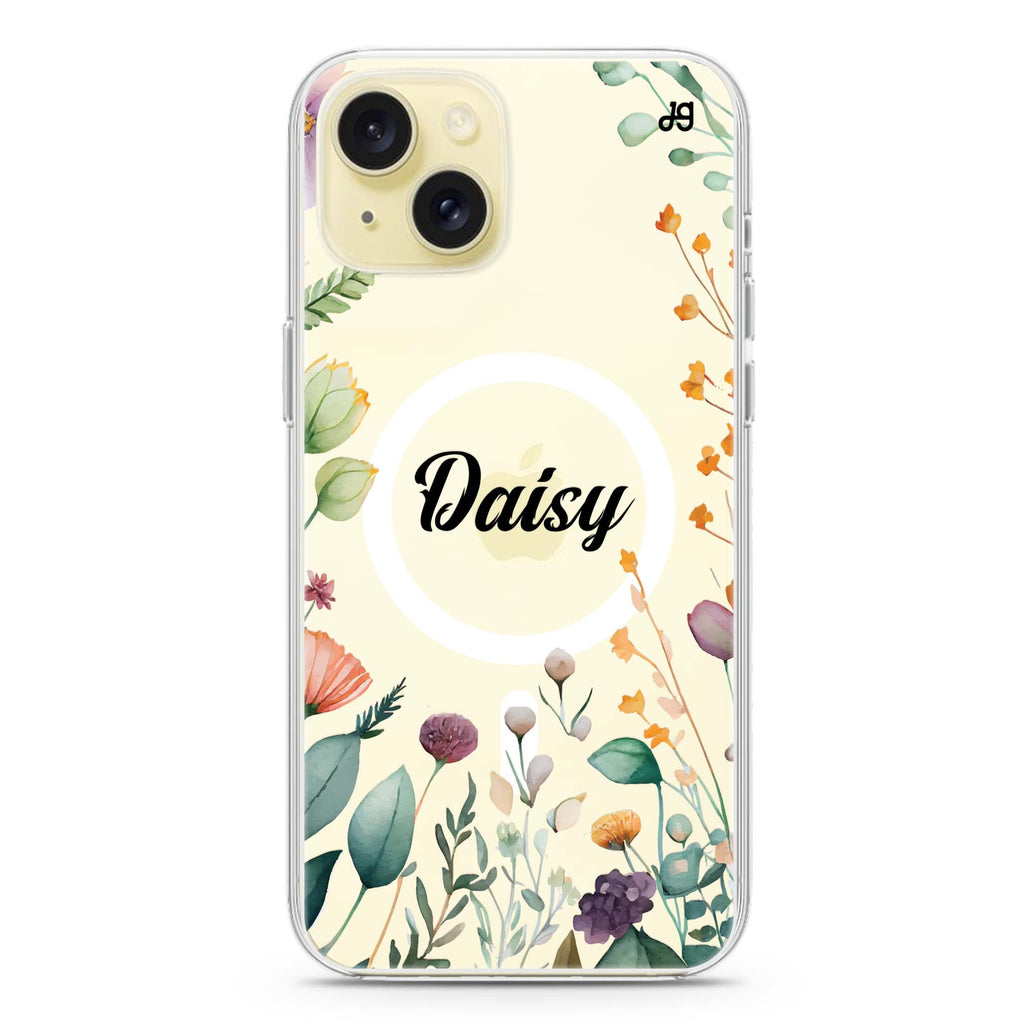 Beautiful Garden iPhone 15 Plus Magsafe 兼容水晶透明保護殼