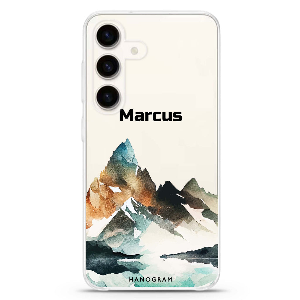 Hills Samsung Galaxy S26/S25/S24 可加名字水晶透明保護殼正面展示