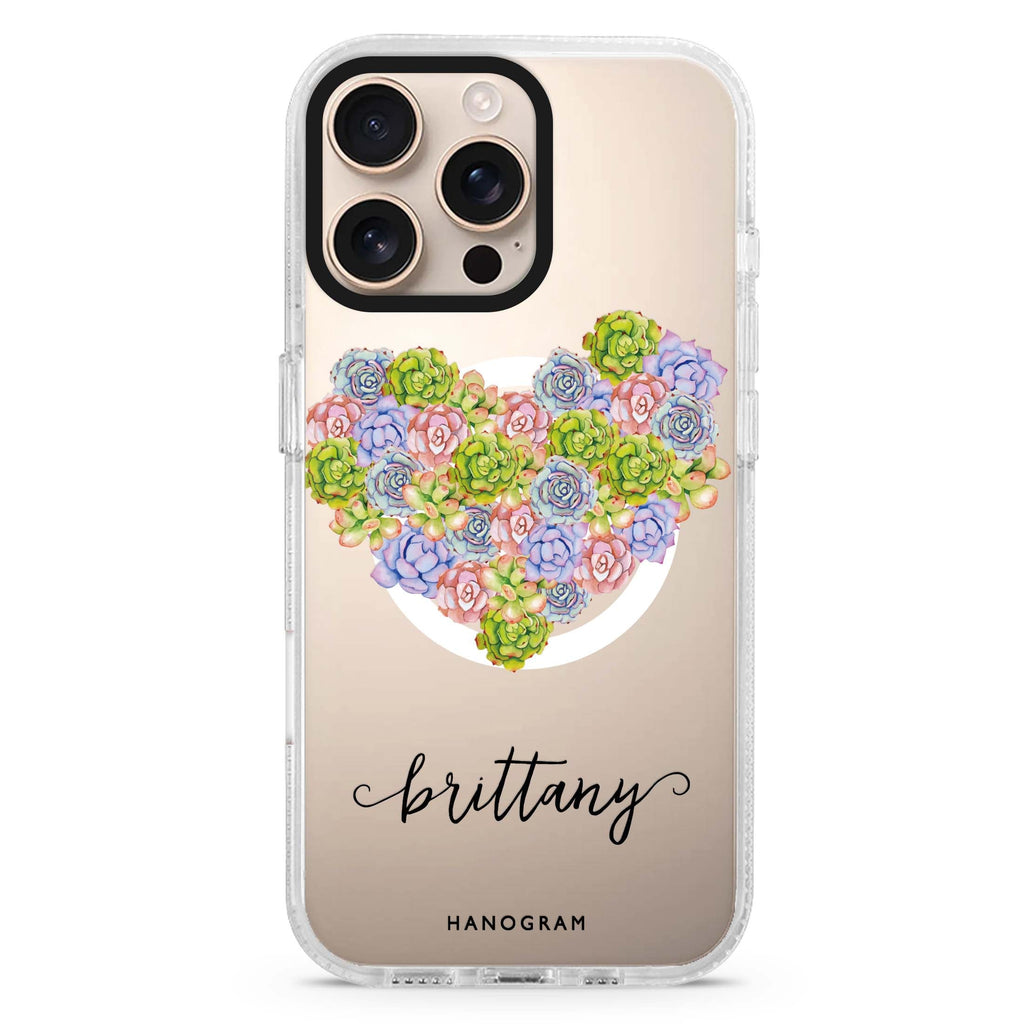 Floral Heart Magsafe 兼容水晶透明保護殼